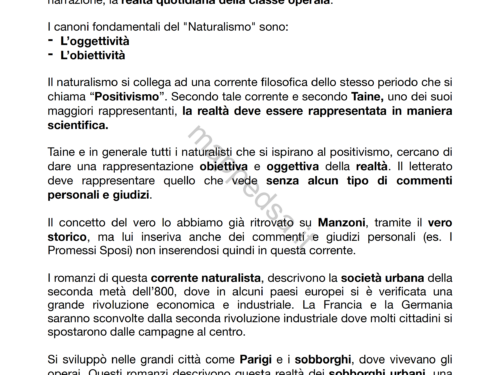 Appunti sul Naturalismo e Verismo