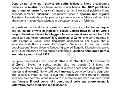 Appunti su Italo Svevo: vita ed opere