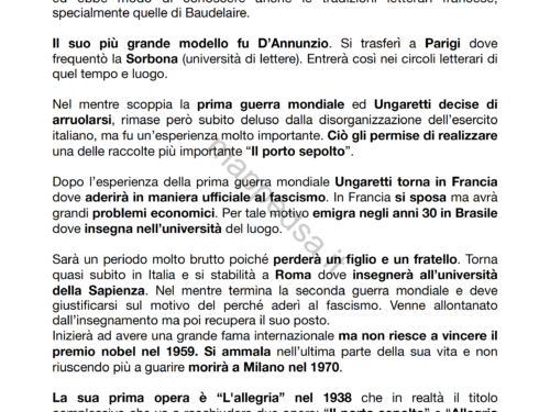 Appunti su Giuseppe Ungaretti: vita ed opere
